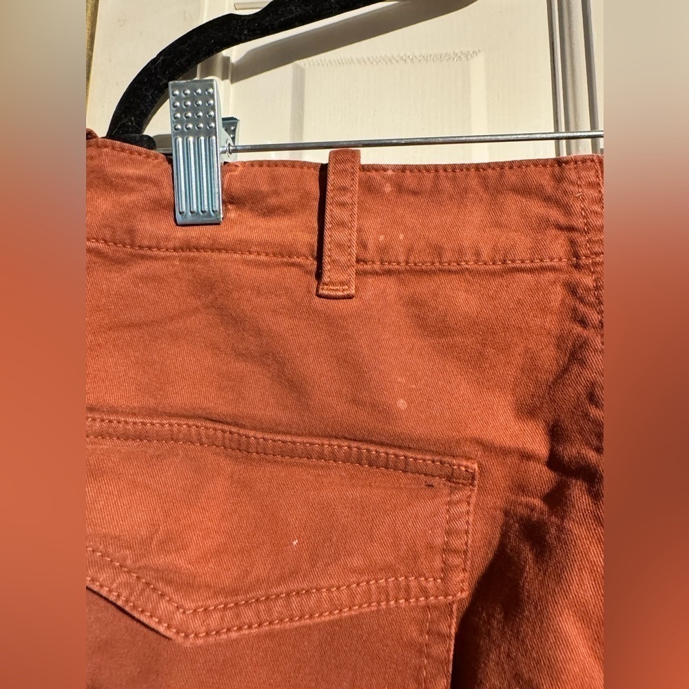 Nili Lotan Jenna Pants Frayed Hem Crop Ankle Cargo Size 6 Orange Terracotta EUC - Picture 8 of 8